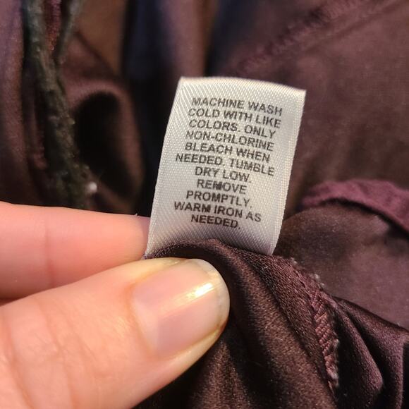 Cato small womens plum colored zip up faux suede top - Picture 8 of 8